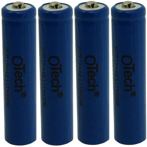 Batterie compatible ICR10440 AAA Electrode positive épaisse X4 Li-Ion 3.7V 350mAh