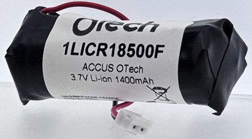 Batterie compatible ICR18500 JST PHR-2P 3.7V Li-Ion 1400mAh