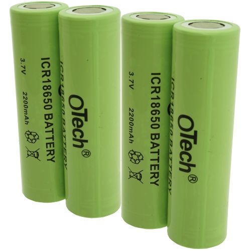 Batterie compatible ICR18650 X4 Electrode positive plate Li-Ion 3.7V 2200mAh