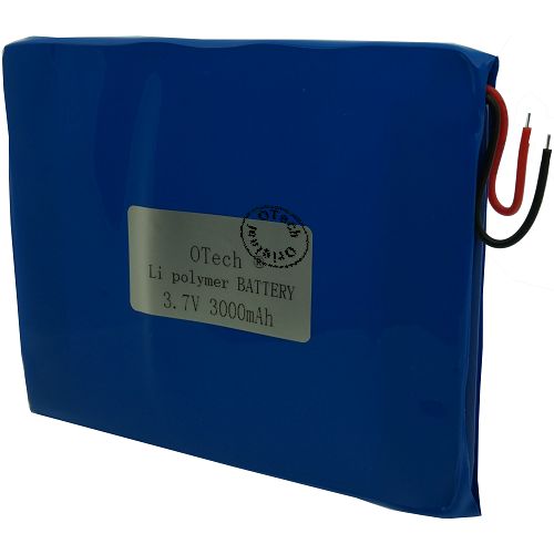 Pack accus LP377393 avec protect PCM (3.7x73x97mm) sortie fil + connecteurs à sertir 3.7V Li-Po 3000mAh
