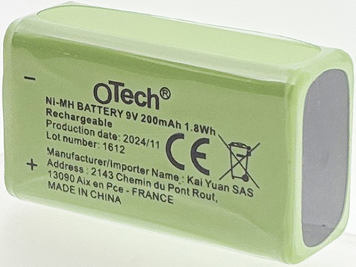 Pack accus 6LR61 rechargeable 9V Ni-Mh 200mAh