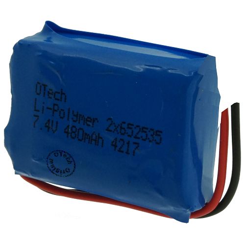 Batterie 2ICP12/25/39 (mm: 11.76x24.26x38.50) sortie fil 7.4V Li-Po 480mAh