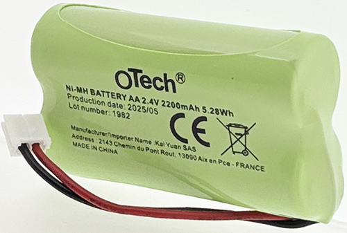Pack accus AA 2.4V Ni-Mh 2200mAh