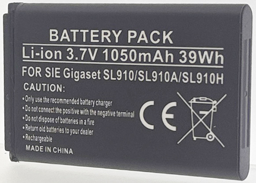 Batterie compatible GIGASET SL910 /SL910A / SL910H 3.7V Li-Ion 1050mAh