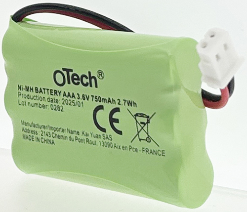Pack accus AAA Ni-Mh 3.6V 750mAh