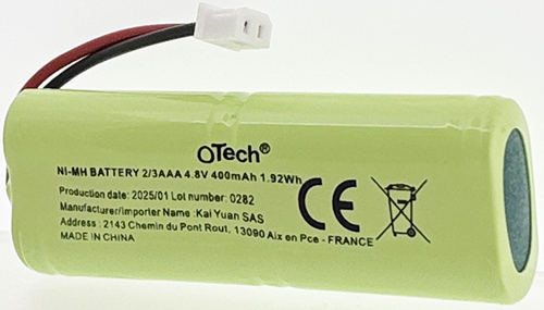 Pack accus 2/3 AAA 4.8V Ni-Mh 400mAh