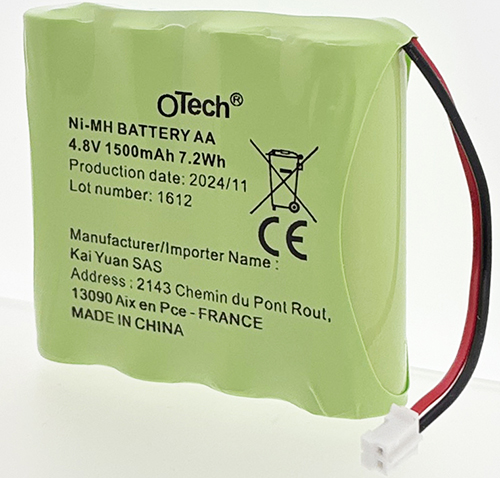 Pack accus AA 4.8V Ni-Mh 1500mAh