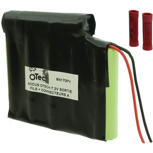 Pack accus AA 7.2V sortie Fils + connecteurs à sertir Ni-Mh 1700mAh