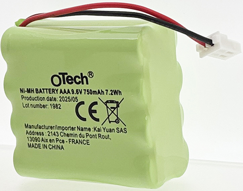 Pack accus AAA 9.6V Ni-Mh 750mAh