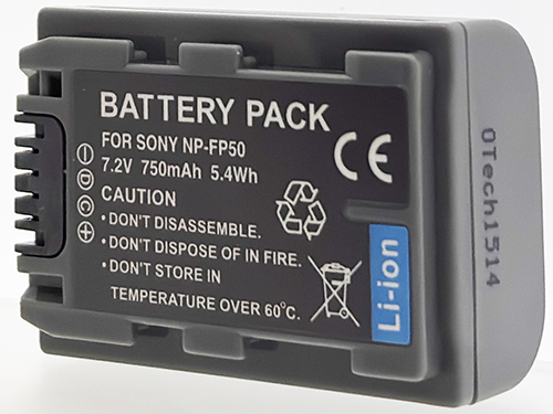 Batterie compatible NP-FP50 Grey 7.4V Li-Ion 750mAh