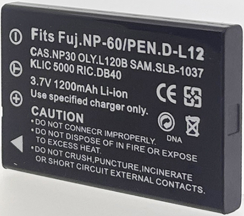 Batterie compatible Fujifilm NP-60 / Casio NP-30 3.7V Li-Ion 1200mAh