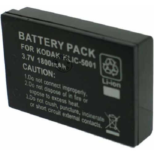 Batterie compatible Kodak KLIC-5001 Black 3.7V Li-Ion 1800mAh