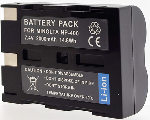 Batterie compatible Minolta NP-400 / D-LI50 Black 7.4V Li-Ion 2000mAh
