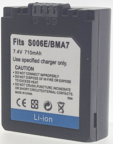 Batterie compatible Panasonic CGA-BMA7 / S006E (18.7 mm ép.) Black 7.4V Li-Ion 710mAh