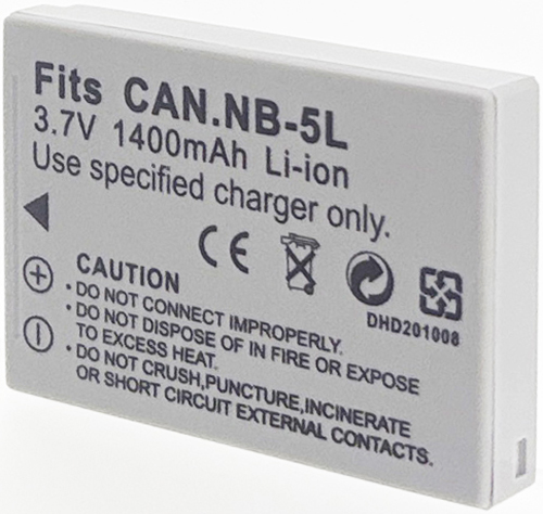 Batterie compatible Canon NB-5L 3.7V Li-Ion 1400mAh