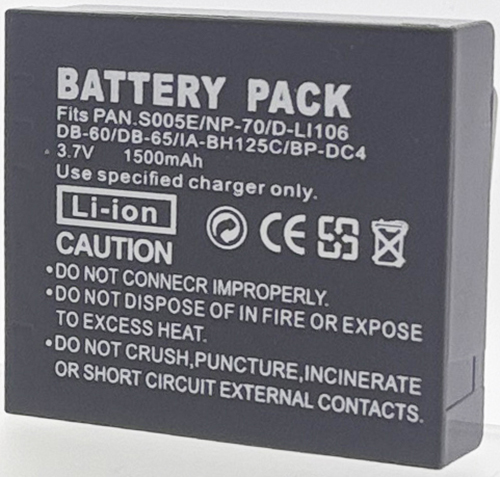 Batterie compatible Panasonic CGA-S005E 3.7V Li-Ion 1500mAh