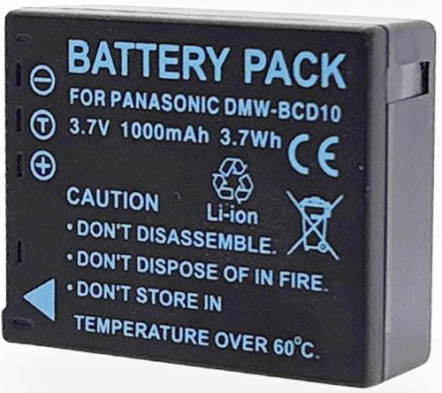 Batterie compatible Panasonic DMW-BCD10 / CGA-S007E 3.7V Li-Ion 1000mAh