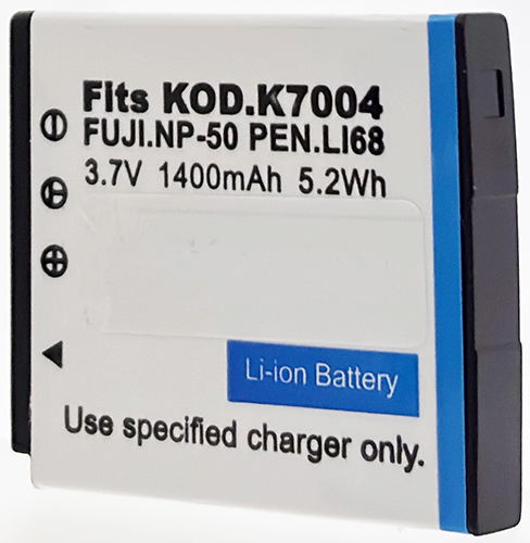 Batterie compatible Kodak K7004 / Fujifilm NP-50 / Pentax D-LI68 3.7V Li-Ion 1400mAh
