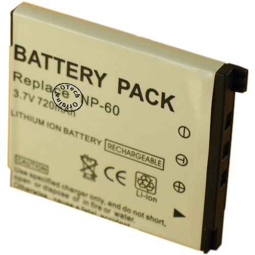 Batterie compatible Casio NP-60 3.7V Li-Ion 500 / 750mAh