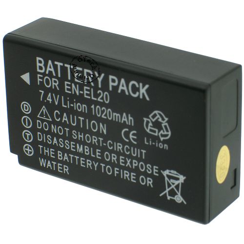 Batterie compatible Nikon EN-EL20 7.4V Li-Ion 1020mAh
