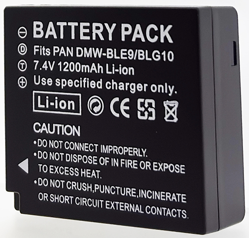 Batterie compatible Panasonic DMW-BLE9/BLG10 7.2V Li-Ion 1200mAh