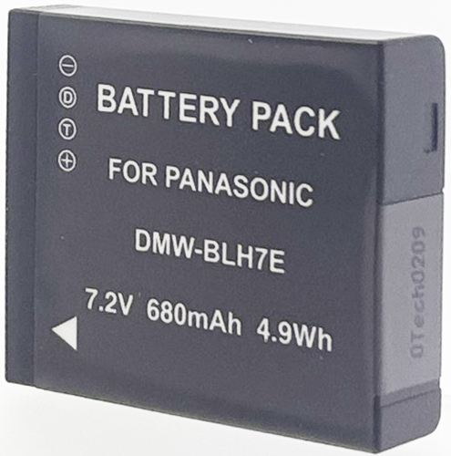 Batterie compatible Panasonic DMW-BLH7E 7.2V Li-Ion 680mAh