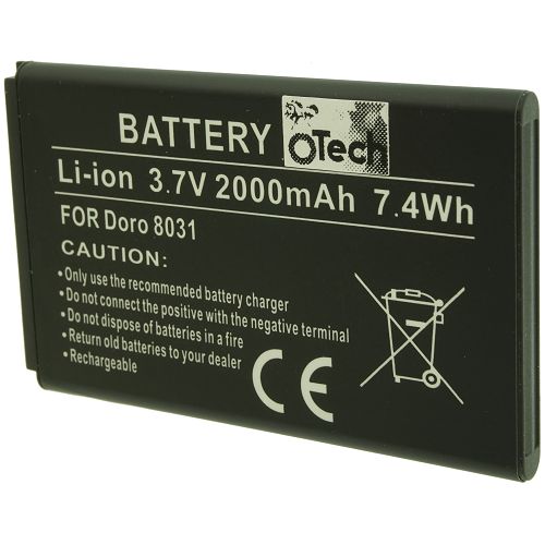 Batterie compatible Doro BDA 2000A / 8031 3.7V Li-Ion 2000mAh