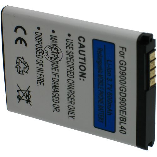 Batterie compatible LG GD900 / GD900E / BL40 3.7V Li-Ion 600mAh