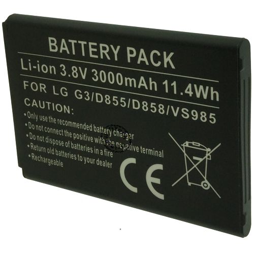 Batterie compatible LG G3/D855/D858/VS985 3.8V Li-Ion 3000mAh