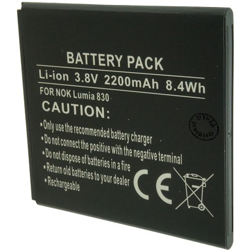 Batterie compatible Nokia Lumia 830 3.8V Li-Ion 2200mAh