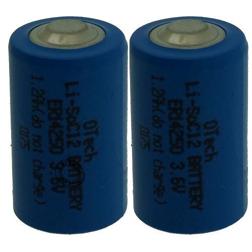 Pile X2 Li-SoCl2 (Lithium Chlorure de Thionyle)Type ER14250 terminaisons standard 3.6V 1.2Ah