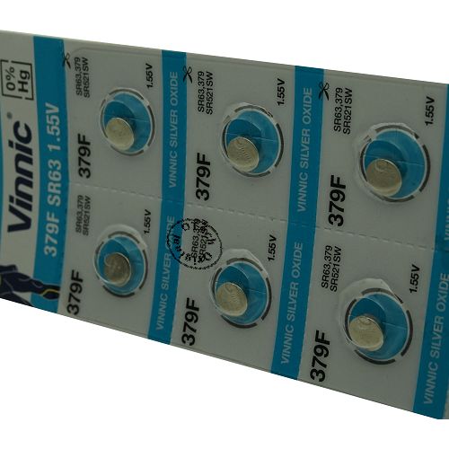 Pile bouton Vinnic 379F/SR63 1.55V SILVER OXIDE