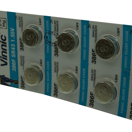 Pile bouton Vinnic 386F / SR43 1.55V SILVER OXIDE