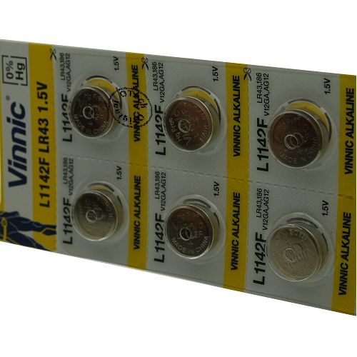 Pile bouton Vinnic L1142F/LR43 1.5V ALKALINE