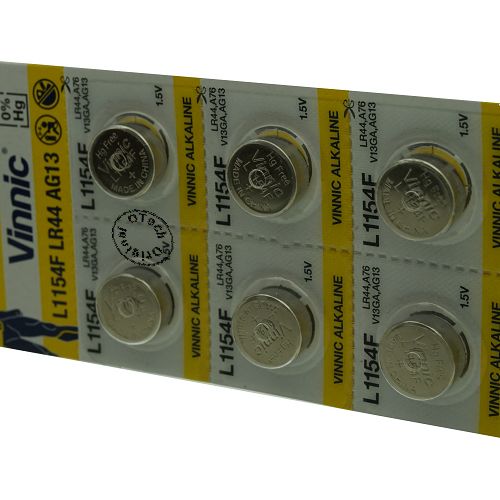 Pile bouton Vinnic L1154F / LR44 / AG13 1.5V ALKALINE