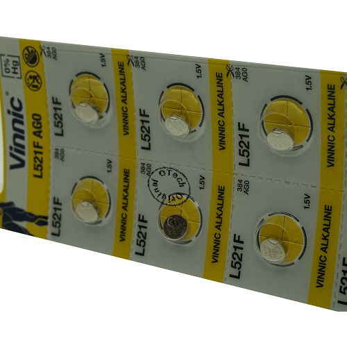 Pile bouton Vinnic L521F / AG0 1.5V ALKALINE