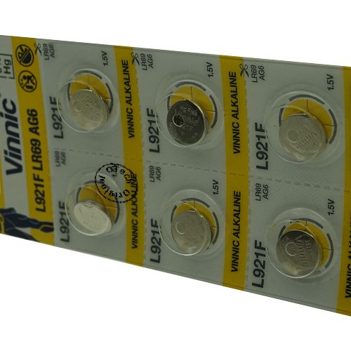 Pile bouton Vinnic L921F/LR69/AG6 1.5V ALKALINE